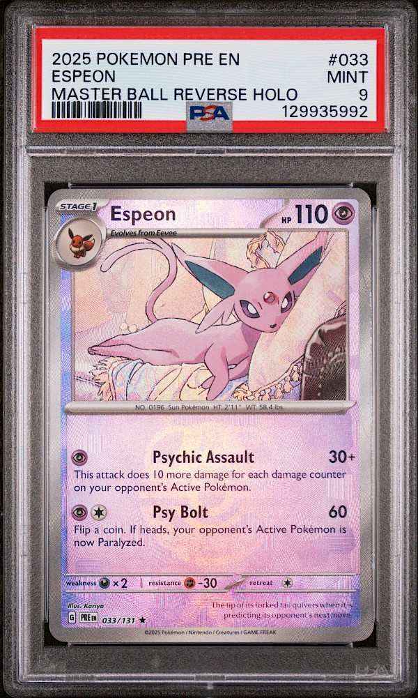 Espeon Master Ball (PSA 9) - 033/131 (Prismatic Evolutions)