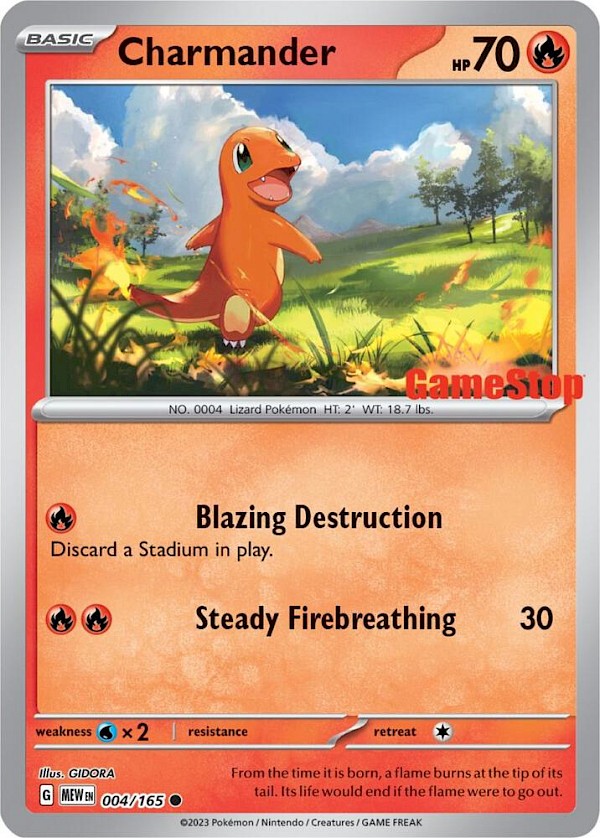 Charmander (Sealed GameStop Exclusive) - 004/165 (Miscellaneous Cards & Products)