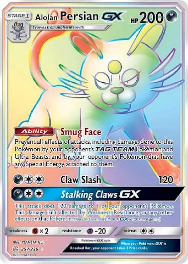 Alolan Persian GX (Secret) - 257/236 (Cosmic Eclipse)