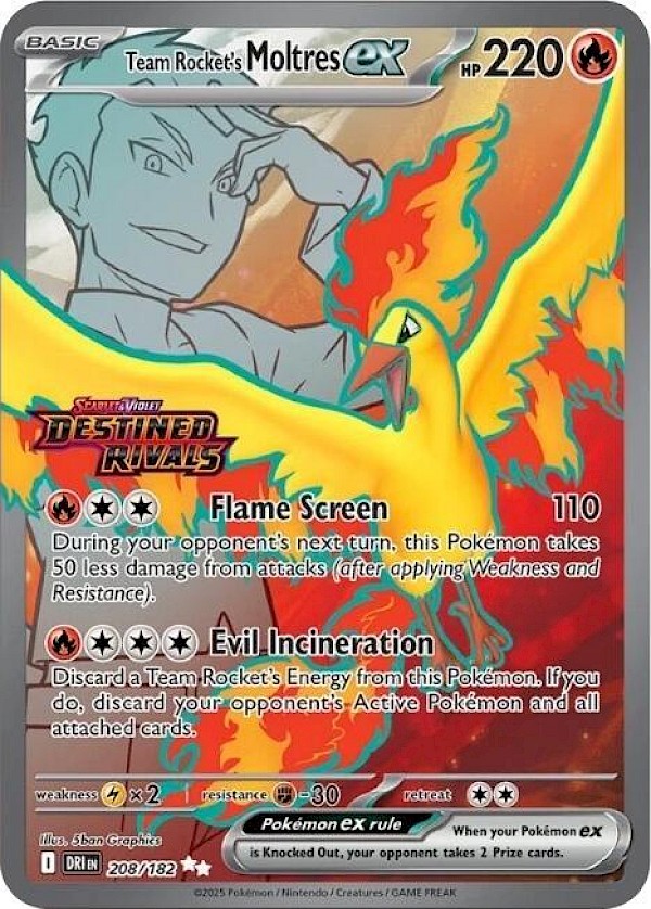 Team Rocket's Moltres ex (Destined Rivals Stamp) - 208/182 (Miscellaneous Cards & Products)