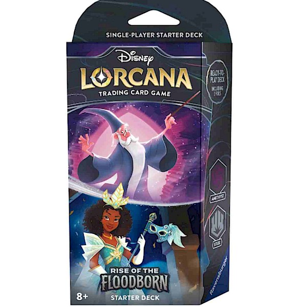 Disney Lorcana: Rise of the Floodborn Amethyst and Steel Starter Deck