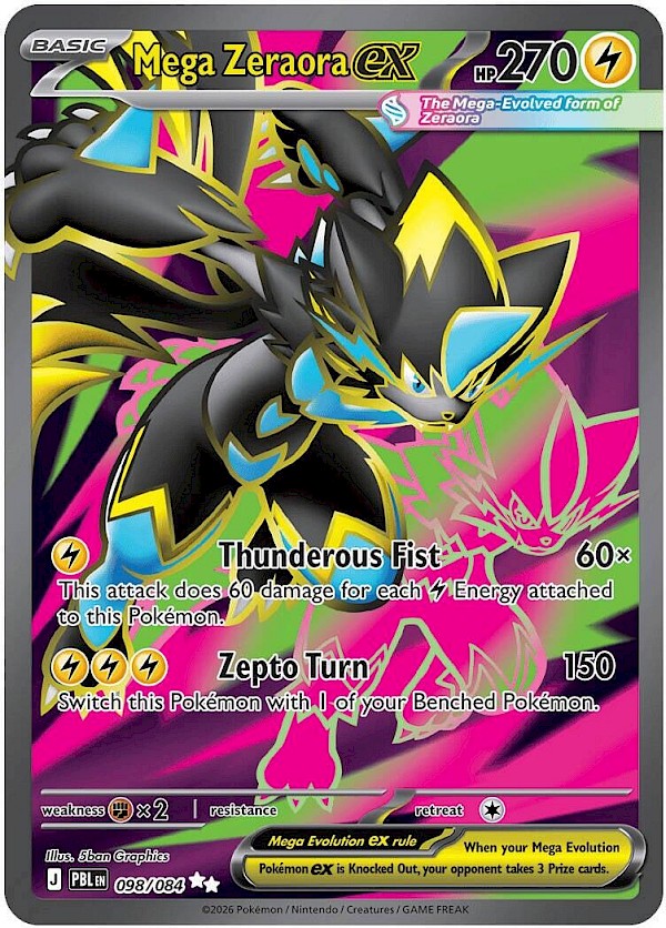 Mega Zeraora EX - 098/084 (Pitch Black)
