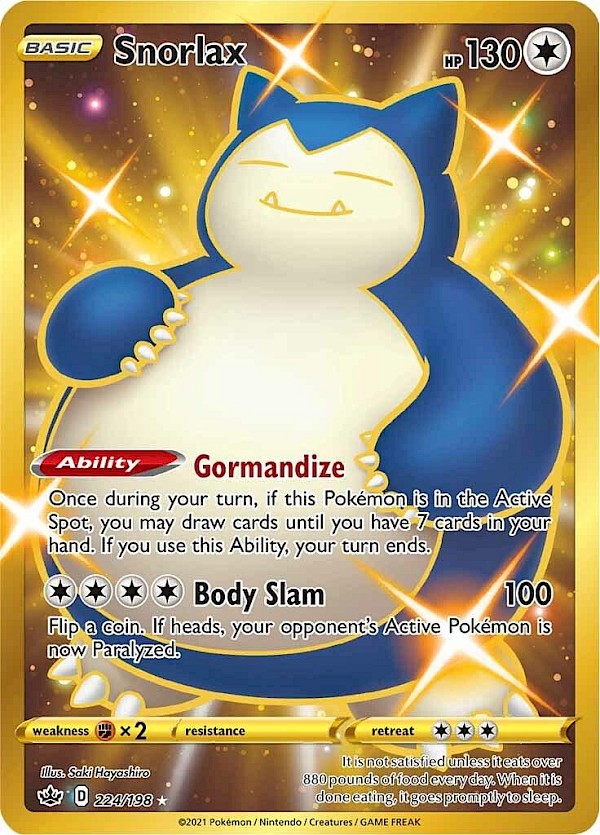 Snorlax (Secret) - 224/198 (Chilling Reign)
