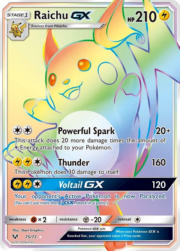 Raichu GX (Secret) - 75/73 (Shining Legends)
