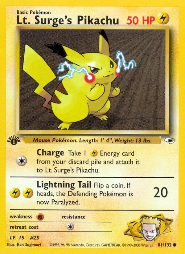 Lt. Surge's Pikachu (First Editon) - 81/132 (Gym Heroes)