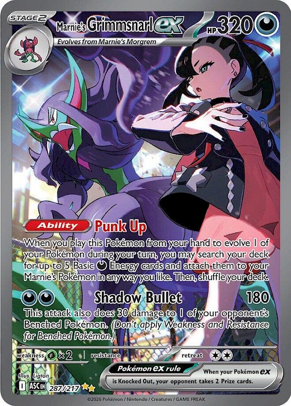 Marnie's Grimmsnarl EX - 287/217 (Asceneded Heroes)
