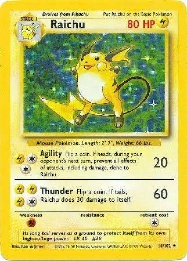 Raichu - 14/102 (Base Set Unlimited)