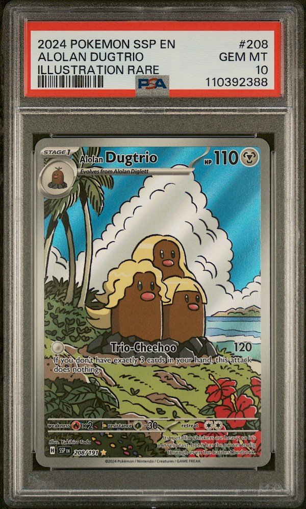 Alolan Dugtrio (PSA 10) - 208/191 (Surging Sparks)